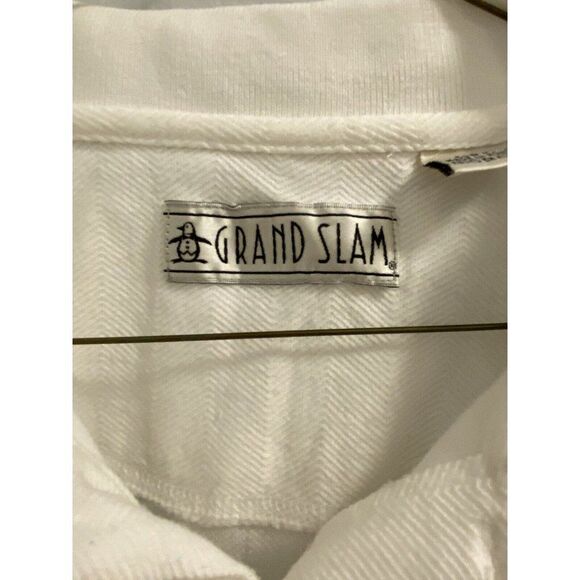 Mens Grand Slam Munsingwear Penguin Polo Size Large Herringbone Pattern - Picture 6 of 7